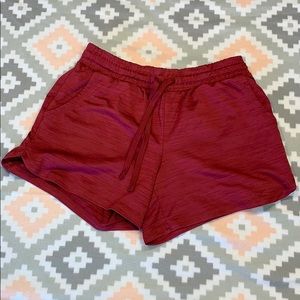 Purple running shorts